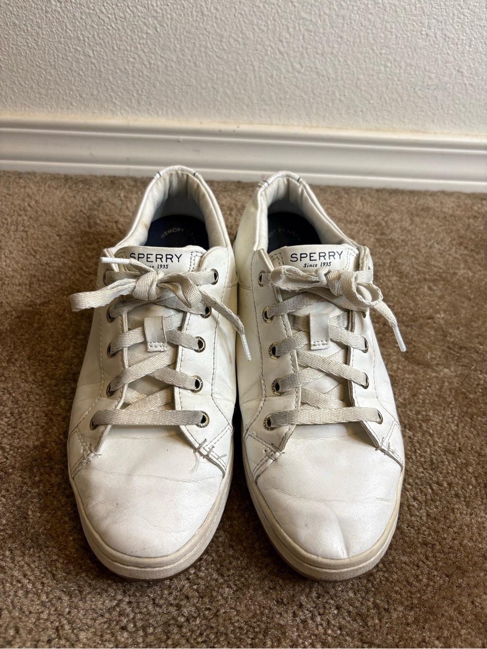 Sperry White Leather Women's Low-Top Sneakers